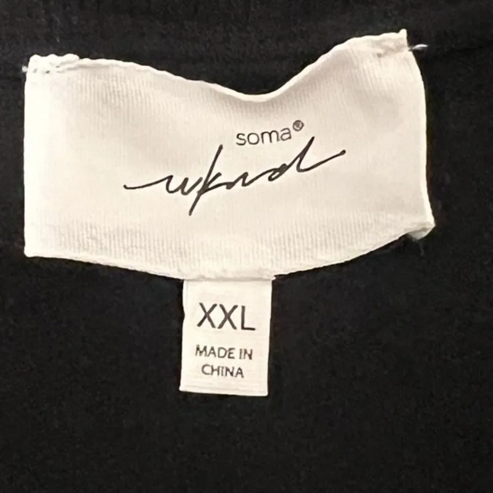 Soma As U R Women's Open Front Long Sleeve Drape Cardigan Sweater Black 2XL
